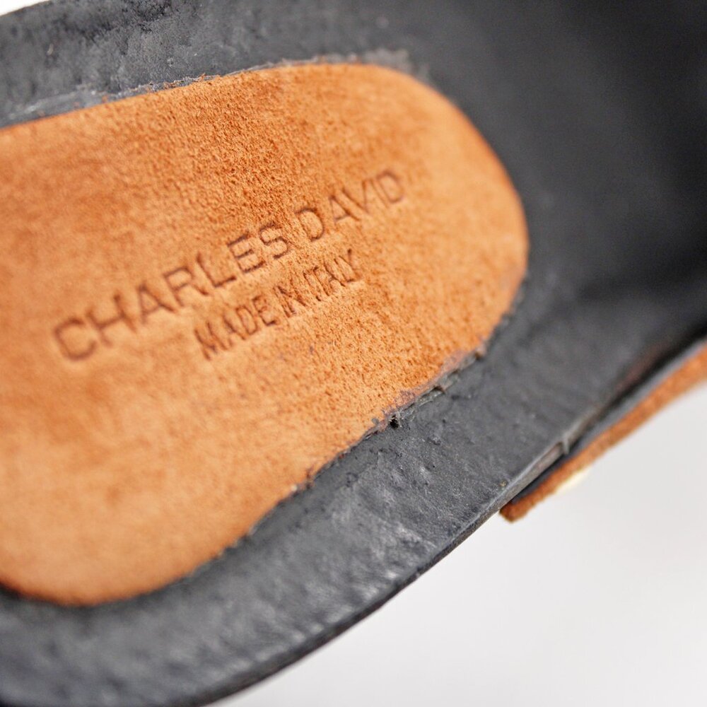 Charles David Women’s Peep Toe Riveted Platform Chunky High Heel Mules: Size 10 - Picture 7 of 7
